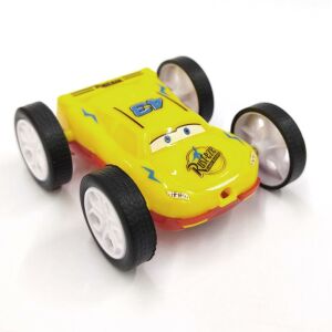Sür Bırak 6x6 cm Yarış Arabası Çift Taraflı Plastik Oyuncak Araba Kırmızı-Sarı Renklerde Mini araba