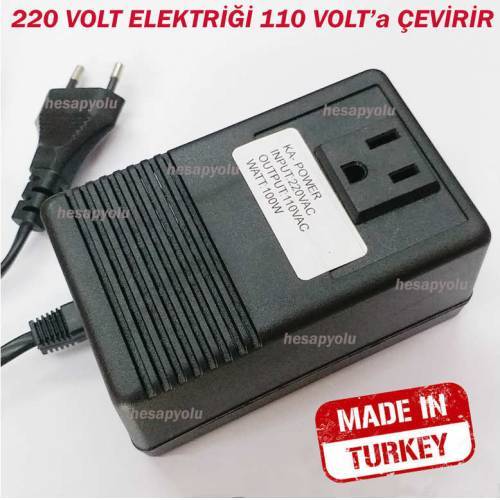 Elektrik gücü dönüştürücü konvertör 220 volt elektriği 110 volta çevirici adaptör 100 Watt convertör