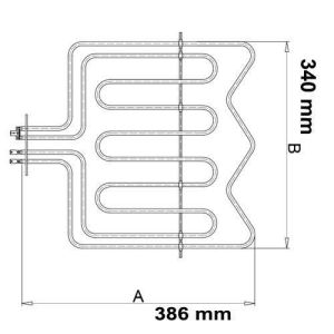 200+1500W Fırın Rezistansı 220V 386x340mm Yerli Üretim Sağlam
