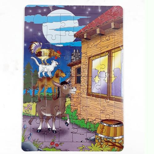 Çocuklar için 36 parça 22x32 cm eğitici Bremen mızıkacıları puzzle