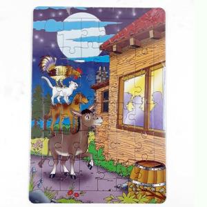 Çocuklar için 36 parça 22x32 cm eğitici Bremen mızıkacıları puzzle