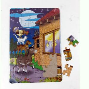 Çocuklar için 36 parça 22x32 cm eğitici Bremen mızıkacıları puzzle