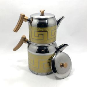 Jumbo Boy Desenli Çelik Çaydanlık Seti 25 Bardak Aşiret Boy 2'li