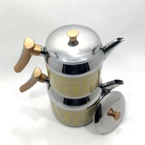 Jumbo Boy Desenli Çelik Çaydanlık Seti 25 Bardak Aşiret Boy 2'li