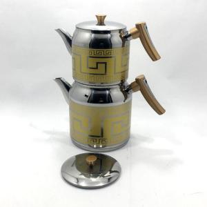 Jumbo Boy Desenli Çelik Çaydanlık Seti 25 Bardak Aşiret Boy 2'li