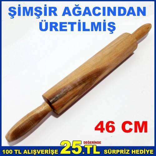 46cm Şimşir Ağacından Üretilmiş Hamur Merdanesi