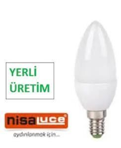5W 450 lumen Güçlü Beyaz Işıklı Led İnce Duylu Avize Ampülü Yerli Üretim