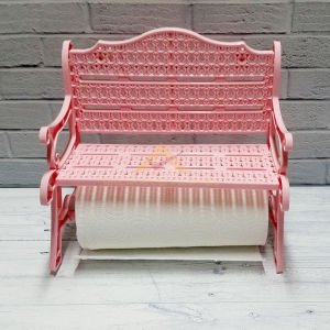 Kırılmaz Plastik Koltuk Bank Şeklinde Pudra Pembe Duvara Asılabilir Kağıt Havluluk