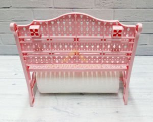 Kırılmaz Plastik Koltuk Bank Şeklinde Pudra Pembe Duvara Asılabilir Kağıt Havluluk