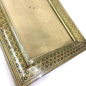 Ahşap Altın Varaklı Kakma Sedef İşlemeli İnce El İşçilikli 38.5x28.5 cm Çerçeve