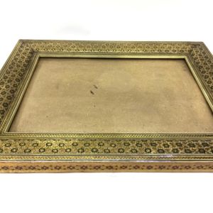 Ahşap Altın Varaklı Kakma Sedef İşlemeli İnce El İşçilikli 38.5x28.5 cm Çerçeve