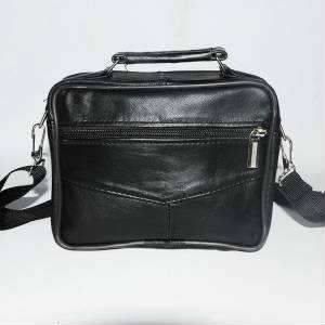 Gerçek Deri El Çantası - Askılı 5 Cepli Yatay Orta Boy Hakiki Deri El Çantası 20x16cm