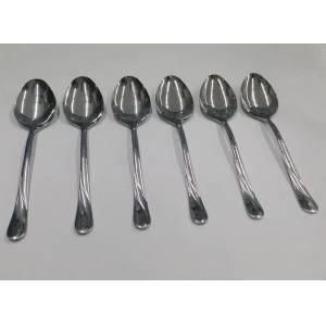 Hesaplı Yemek Kaşığı 6 adet Furkan Desen Çelik Yemek Kaşık Takımı Rostfrei Süper Kromajlı Paslanmaz