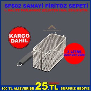 SFS02 SANAYİ FİRİTÖZ SEPETİ 1.SINIF PASLANMAZ ÇELİKTEN İMAL EDİLMİŞTİR
