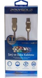 PG-264 ANDROID METAL UÇLU 3.0 USB  DATA KABLO Turbo Sarj Kablosu