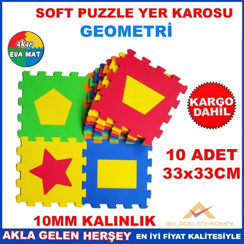 YUMUŞAK SOFT EVA PUZZLE YER KAROSU GEOMETRİ SETİ