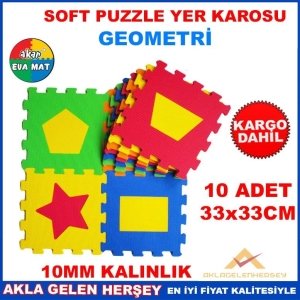 YUMUŞAK SOFT EVA PUZZLE YER KAROSU GEOMETRİ SETİ