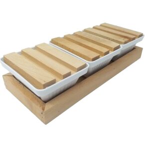 Kırılmaz Plastik Kase Ahşap 3Parça Kahvaltılık ve Çerezlik Takımı Yeni Nesil Ayrılabilen Kahvaltılık