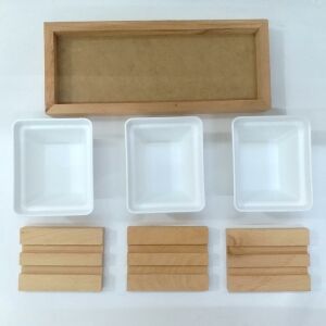 Kırılmaz Plastik Kase Ahşap 3Parça Kahvaltılık ve Çerezlik Takımı Yeni Nesil Ayrılabilen Kahvaltılık