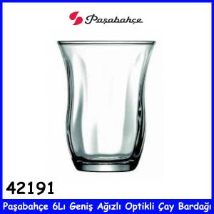 Paşabahçe 6Lı Geniş Ağızlı Optikli Çay Bardağı 42191 Kalileti Cam