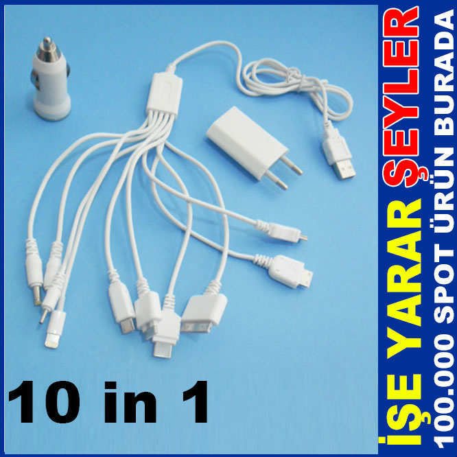10 İN 1 CEP TELEFONU TABLET ÇOKLU ŞARJ SETİ