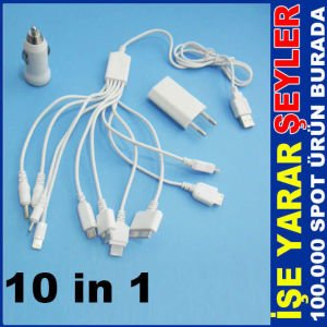 10 İN 1 CEP TELEFONU TABLET ÇOKLU ŞARJ SETİ