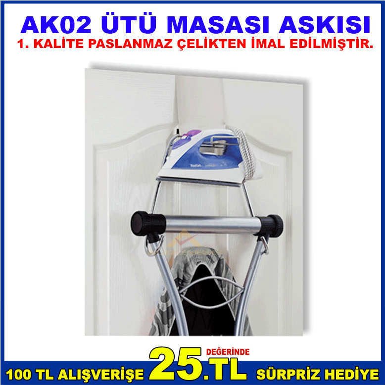 AK02 ÜTÜ MASASI ASKISI 1.SINIF PASLANMAZ ÇELİKTEN İMAL EDİLMİŞTİR