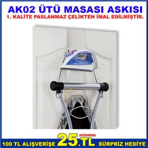 AK02 ÜTÜ MASASI ASKISI 1.SINIF PASLANMAZ ÇELİKTEN İMAL EDİLMİŞTİR