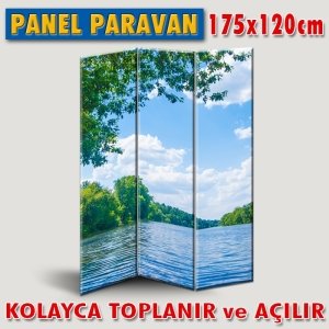 GÖRSELLİ KATLANIR PANEL BÖLME SİSTEMİ - SESSİZ MAVİ