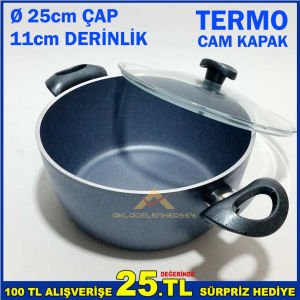 İÇİ-DIŞI GRANİT KAPLAMA ALÜMİNYUM DÖKÜM TENCERE