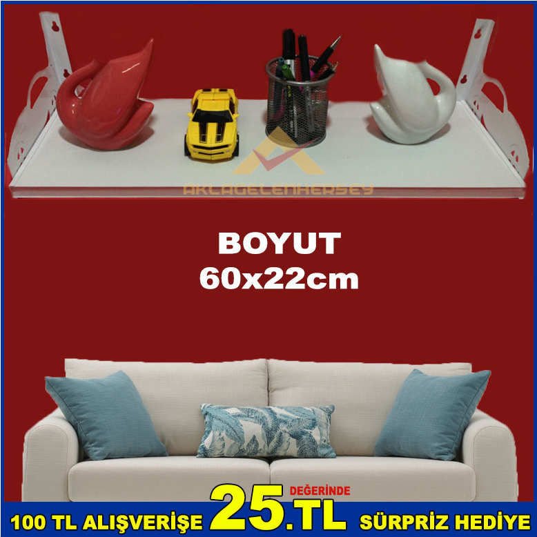 60x22cm BOYUTLARINDA ARABA MODEL DUVARA MONTE EDİLEBİLİR DEKORATİF TASARIMLI DUVAR RAFI