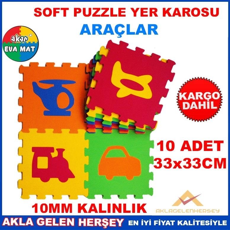 YUMUŞAK SOFT EVA PUZZLE YER KAROSU ARAÇLAR SETİ