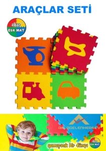 YUMUŞAK SOFT EVA PUZZLE YER KAROSU ARAÇLAR SETİ