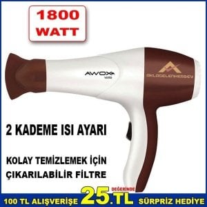 AWOX WENTO SAÇ KURUTMA MAKİNESİ 1800W 2 ISI AYARLI FÖN MAKİNESİ
