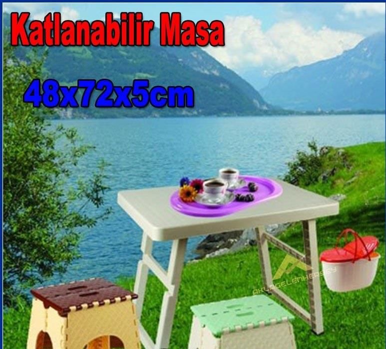 Pratik Katlanabilir Piknik Masası 48x72x5cm Ebatında Şık Tasarım Portatif Katlanır Piknik Sehpası