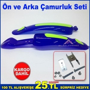 Bisiklet Çamurluk Seti Plastik Bisiklet Çamurluk Sarı Lacivert