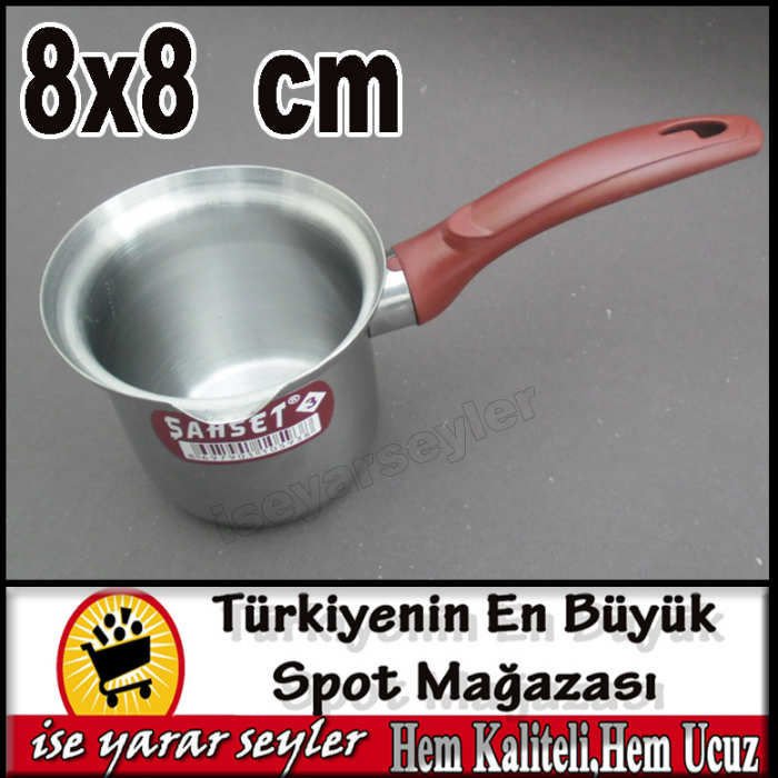 Paslanmaz Çelik Türk Kahvesi Cezvesi 3 numara 3-4 KİŞİLİK İZOLE SAPLI ÇELİK CEZVE YAŞAM BOYU GARANTİ