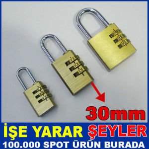 30mm PİRİNÇ MALZEME DEĞİŞEN ŞİFRELİ ASMA KİLİT