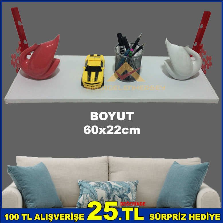 60x22cm BOYUTLARINDA ÇİÇEK MODEL DUVARA MONTE EDİLEBİLİR DEKORATİF TASARIMLI DUVAR RAFI