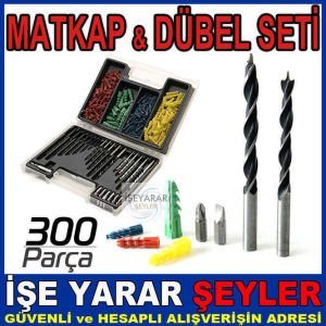 300 PARÇA MATKAP UCU ve DÜBEL SETİ ÖZEL ÇANTALI