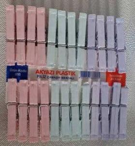 Yuvarlak Balkon Demirine Monte Küpeşte Tipi Çamaşır Kurutma Askısı Gezer Makaralı ,24 Mandal+20 mt