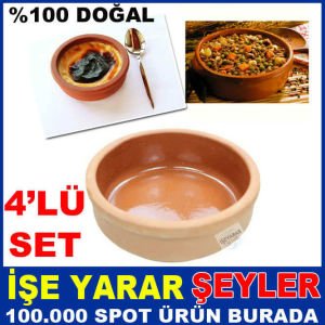 %100 DOĞAL 4 ADET TOPRAK GÜVEÇ SETİ