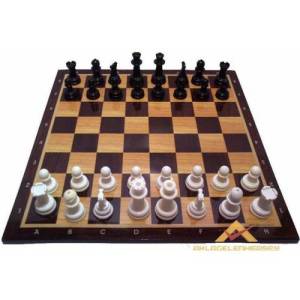 Turnuva Tipi Kaliteli Ahşap Satranç Tahtası Sehpası Ve Plastik Satranç Piyon Takımı Seti