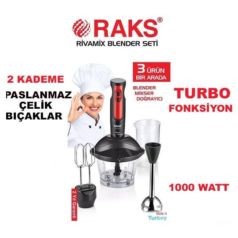 RAKS TURBO FONKSİYONLU 1000 WATT BLENDER SETİ