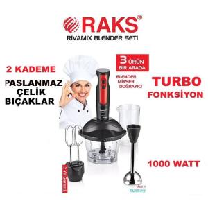 RAKS TURBO FONKSİYONLU 1000 WATT BLENDER SETİ