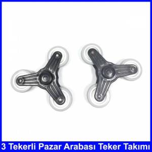 3 Tekerlekli Pazar Arabası Plastik Teker Takımı