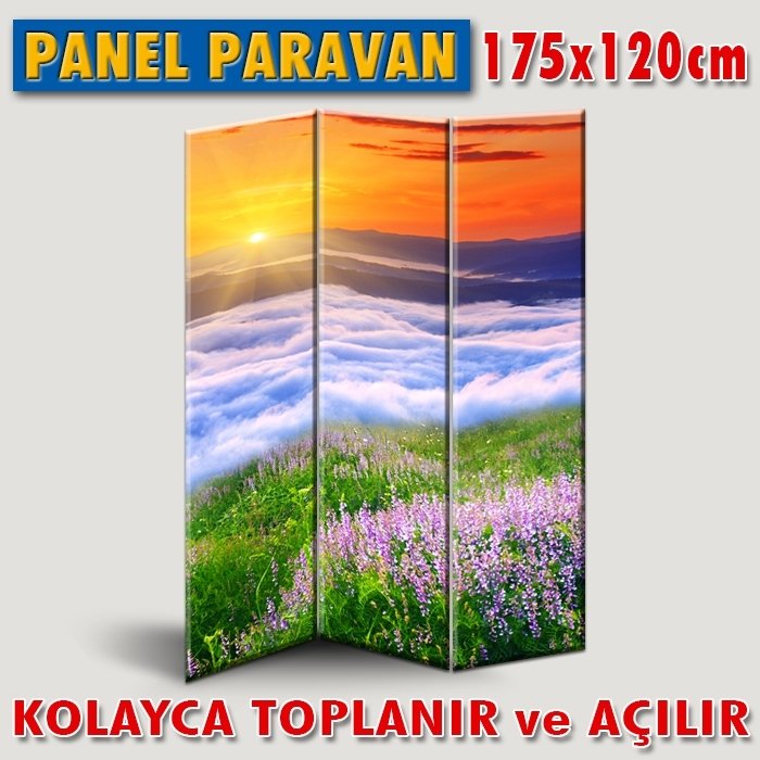 GÖRSELLİ KATLANIR PANEL BÖLME SİSTEMİ - BULUT GÜNEŞ VE ÇİÇEK
