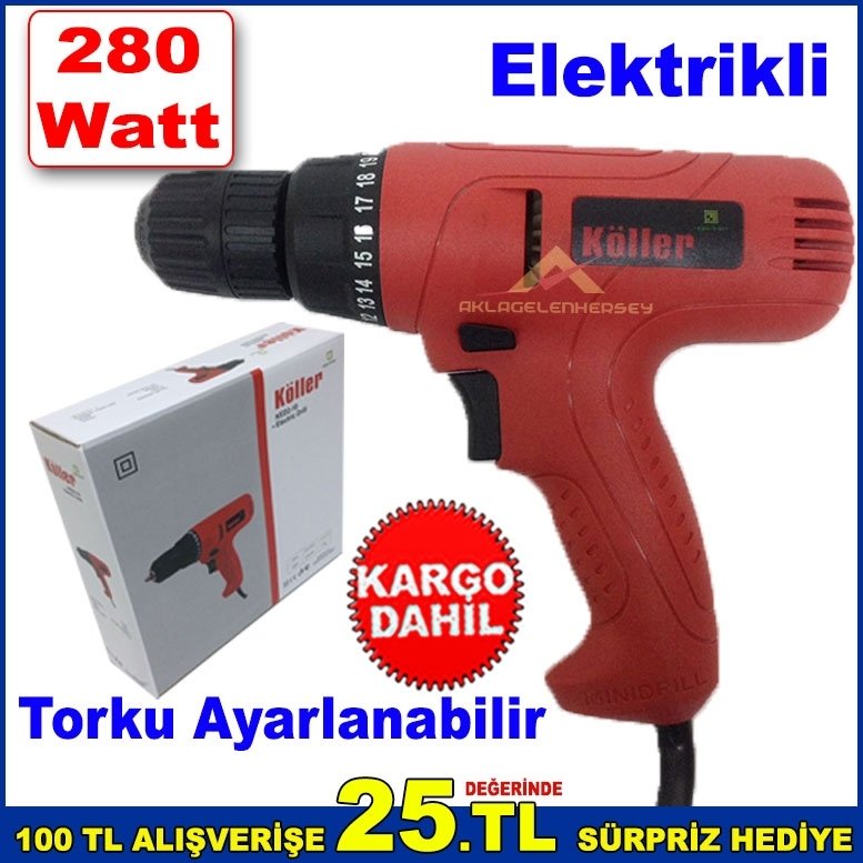 280W Torklu Vidalama Makinası Devir Ayarlı Elektrikli Vidalama