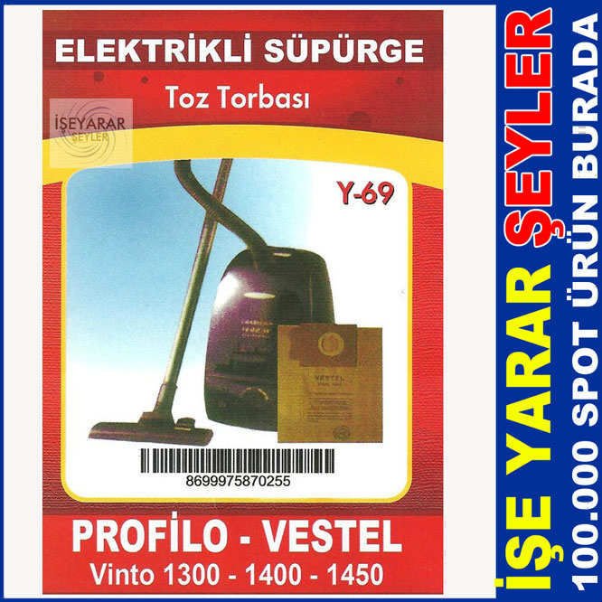 PROFILO ELEKTRİKLİ SÜPÜRGE TOZ TORBASI Y69