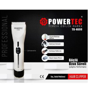 Powertec TR-4600 Şarjlı Profesyonel Saç Sakal Kesme Tıraş Makinesi Kablosuz